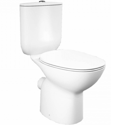 Унитаз компакт RAK Ceramics Morning MORWT1800AWHA/MORWC1145AWHA/MORSC3901AWH с бачком и сиденьем Микролифт