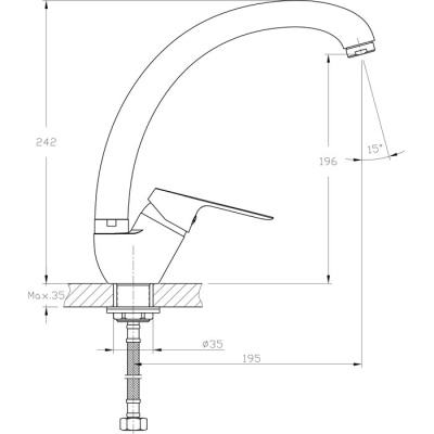 Смеситель для кухни Rush Yell YE5735-22 Хром