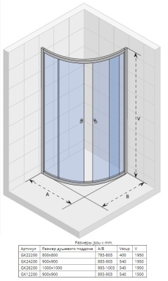 Душевой уголок Riho Lucena Quadrant 90x90x195 Хром