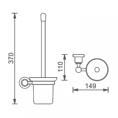 Ершик для унитаза Aquanet 3888 Латунь
