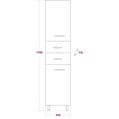 Пенал Onika Модерн 40.17 Белый, левый