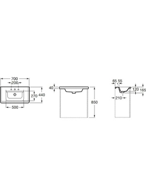 Раковина Roca Unik The Gap 70 327471000 Белая
