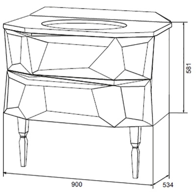 Тумба с раковиной Aima Design Crystal 90 Белая