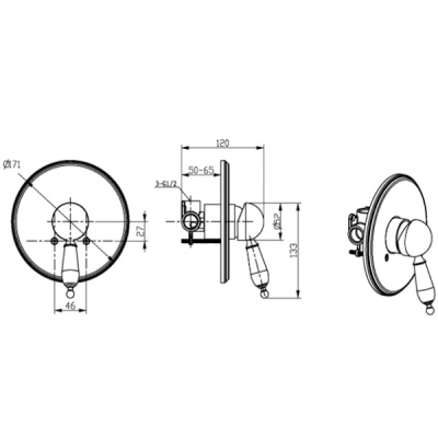 Смеситель для душа Boheme Tradizionale Oro 285 Золото