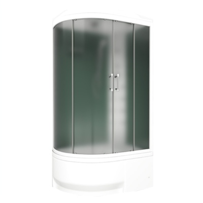 Душевая кабина Bas Фиджи 120х80 с гидромассажем стекло Грейп задняя стенка Белая L