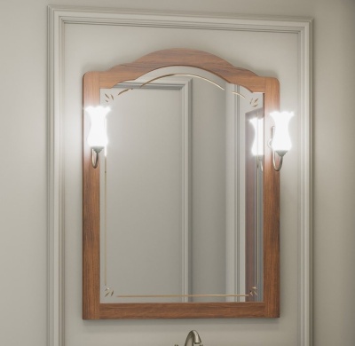 Комплект мебели для ванной Opadiris Лоренцо 80 Светлый орех со светильником Рустика Бронза