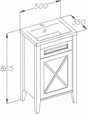 Тумба под раковину Opadiris Палермо 50 R Z0000008542 Светлый орех