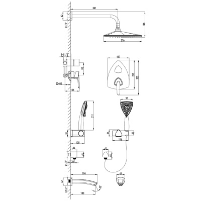 Душевая система Lemark Mars LM3522C Хром