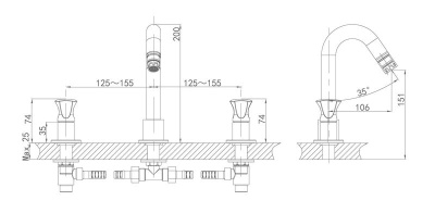 Смеситель для раковины D&K Grimm Hessen DA1384101 Хром