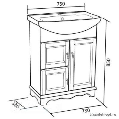 Тумба под раковину Good Wood Варна 1 75 Белая