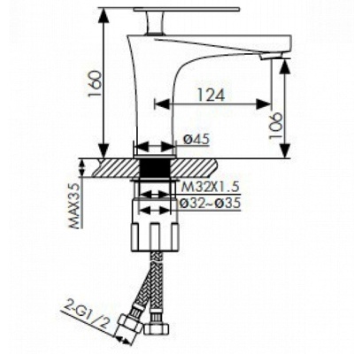 Смеситель для раковины Kaiser Star 02011 Хром