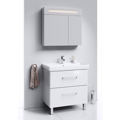 Зеркальный шкаф Aqwella Нео 80 Neo.04.08 с подсветкой Белый