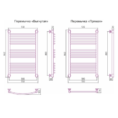 Водяной полотенцесушитель Сунержа Богема прямая 800х500 Хром