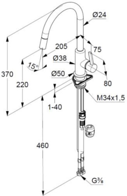 Смеситель для кухни Kludi Bingo Star XS 468510578 Хром