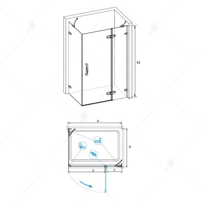 Душевой уголок RGW Safari SA-41 80x120 профиль Хром стекло прозрачное