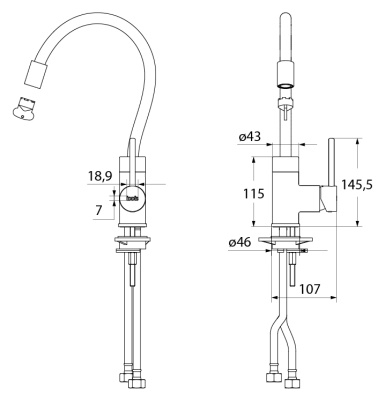 Смеситель для кухни Iddis Kitchen 360 K36SBJBi05 черный/хром Смеситель для кухни Iddis Kitchen 360 K36SBJBi05 черный/хром