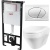Комплект унитаза AM.PM Spirit C701700WH+C707857WH с инсталляцией Alcaplast Sadromodul AM101/1120+M71 с сиденьем Микролифт и клавишей смыва Хром