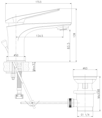 Смеситель для раковины Lemark Allegro LM5906CW Хром Белый