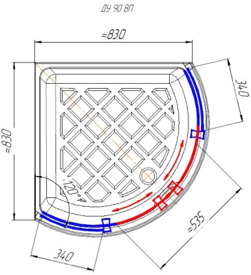 Душевой уголок Radomir 90x90 1-03-1-0-0-0021 с поддоном профиль Белый стекло матовое