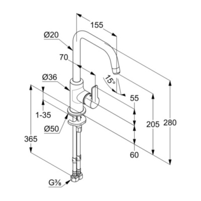 Смеситель для раковины Kludi Pure&Easy 370240565 Хром