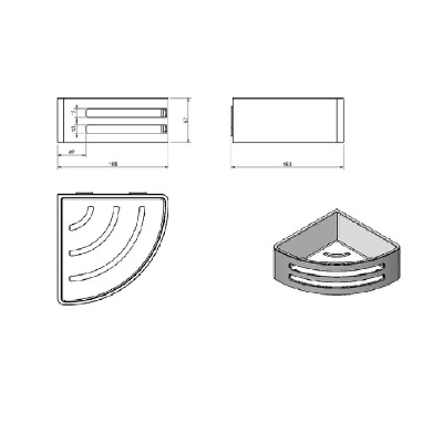 Полка для душа Langberger 75660 угловая Хром