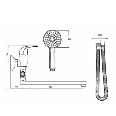 Смеситель для ванны Dorff Stark D1109500 универсальный Хром