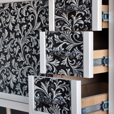 Тумба Атолл Валенсия 100 New bianco (черная патина) Bianco (черная патина)