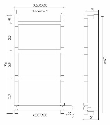 Полотенцесушитель Margaroli Sereno 582-4 BOX 5824704CRNB Хром