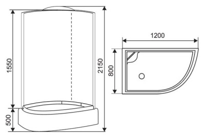 Душевая кабина Arcus AS-109 80x120 L профиль Хром стекла Серые тонированные