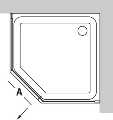 Душевой уголок Vegas Afrodite AFA-Pen 90 профиль белый/стекло прозрачное