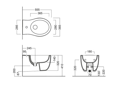 Биде Hatria Le Fiabe Y1A9 подвесное Белое