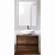 Комплект мебели для ванной BelBagno SET-KRAFT-600-RT-C-BB344-LOY со смесителем Rovere Tabacco, столешница - Cemento (без нанесения узора)