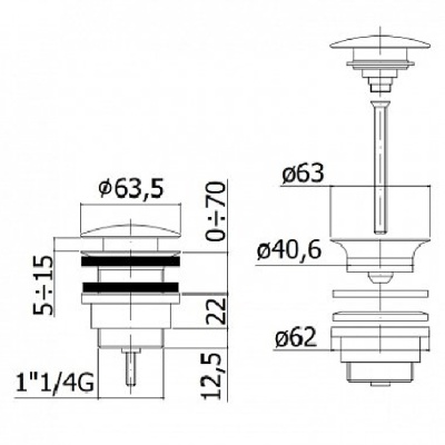 Донный клапан Paffoni ZSCA050NO Черный матовый