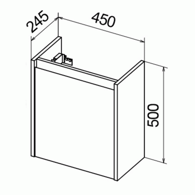 Тумба под раковину BelBagno KRAFT MINI-450/250-1A-SO-PP-L подвесная Pino Pasadena