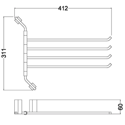 Держатель для полотенец Schein Watteau 12844 Хром