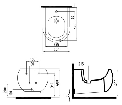 Биде Bien Flash FLBA05201VD1W3000 подвесное Белое