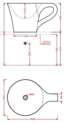Раковина Artceram Cup 70 OSL005 01 00 Белая
