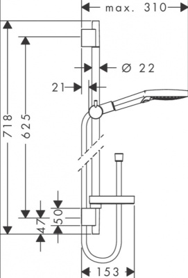Душевой гарнитур Hansgrohe Raindance Select S 26632400 Хром Белый