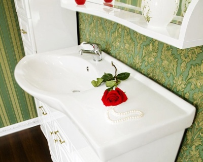 Тумба под раковину Бриклаер Анна 90 левая Белая