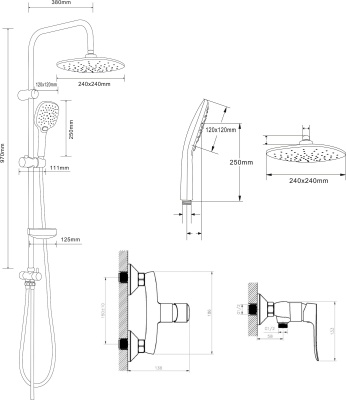 Душевая система Agger A2595200 Хром