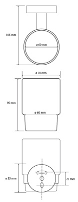 Стакан для зубных щеток Bemeta White 104110014 Белый матовый