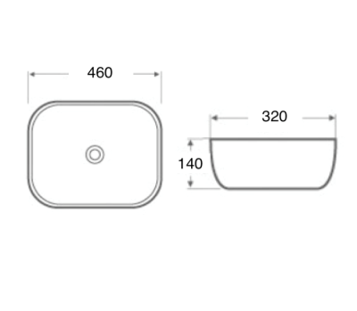 Раковина-чаша Mira 46 MR-4632WG Белая Золото