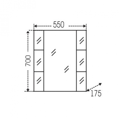 Зеркальный шкаф СанТа Герда 55 Фацет