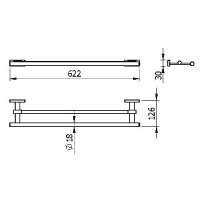 Полотенцедержатель Langberger Alster 10902A двойной Хром