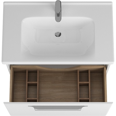 Тумба под раковину Diborg Lande 80 77.5215 подвесная Белая матовая