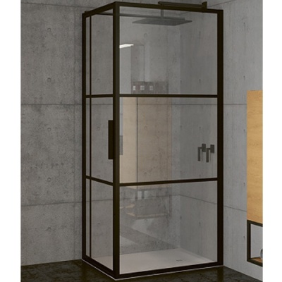 Душевой уголок Riho Grid 110x100 профиль Черный стекло прозрачное