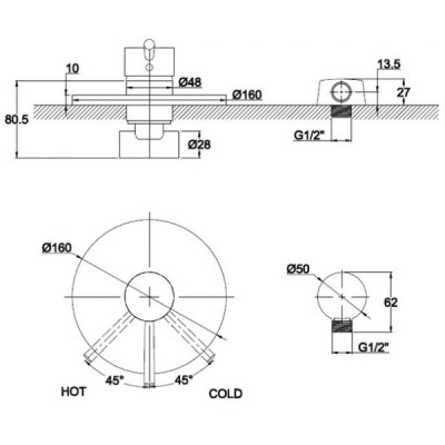 Смеситель для душа Kaiser Merkur 26017 Хром