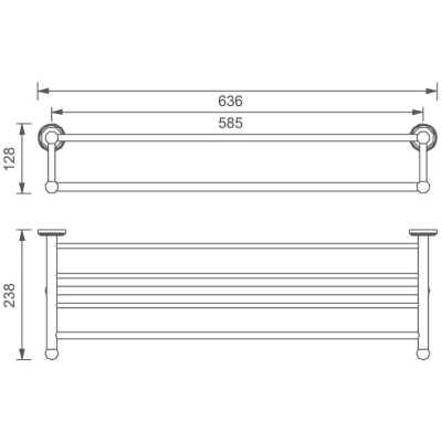 Полка для полотенец Aquanet 4662 Золото