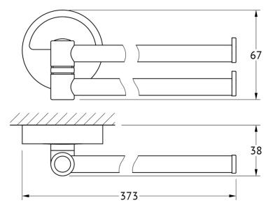 Полотенцедержатель FBS Luxia 044 поворотный Хром