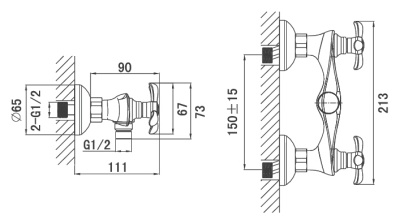 Смеситель для душа D&K Hessen Documenta DA121310 Хром